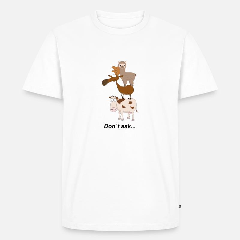 Tierpyramide Don't ask - Männer Premium Bio T-Shirt - Weiß