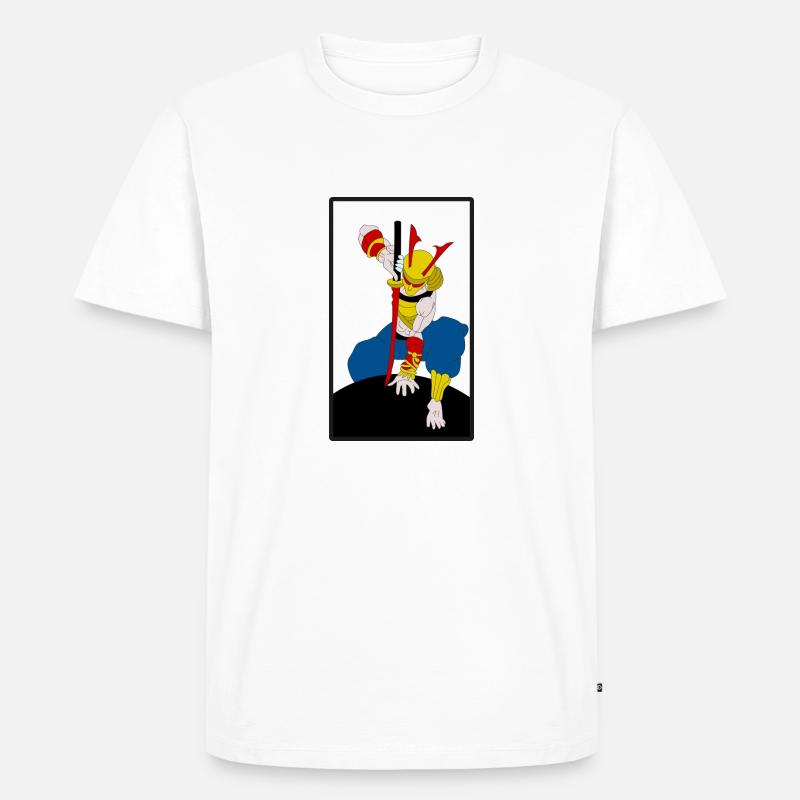 Gelber Samurai - Männer Premium Bio T-Shirt - Weiß