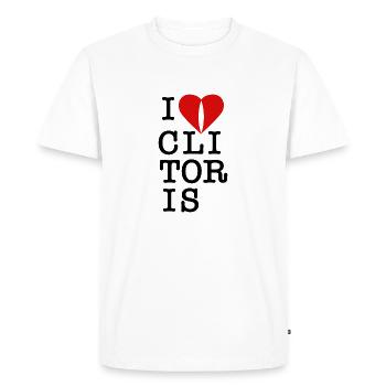 I LOVE CLITORIS ! - T-shirt Premium bio Homme - blanc - Devant - Nico (187cm)