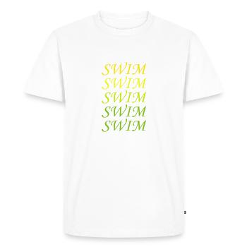 Triathlon Natation Bike Run Marathon - T-shirt Premium bio Homme - blanc - Devant - Nico (187cm)