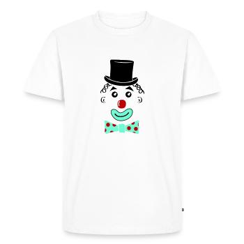 Sourire de clown - T-shirt Premium bio Homme - blanc - Devant - Nico (187cm)