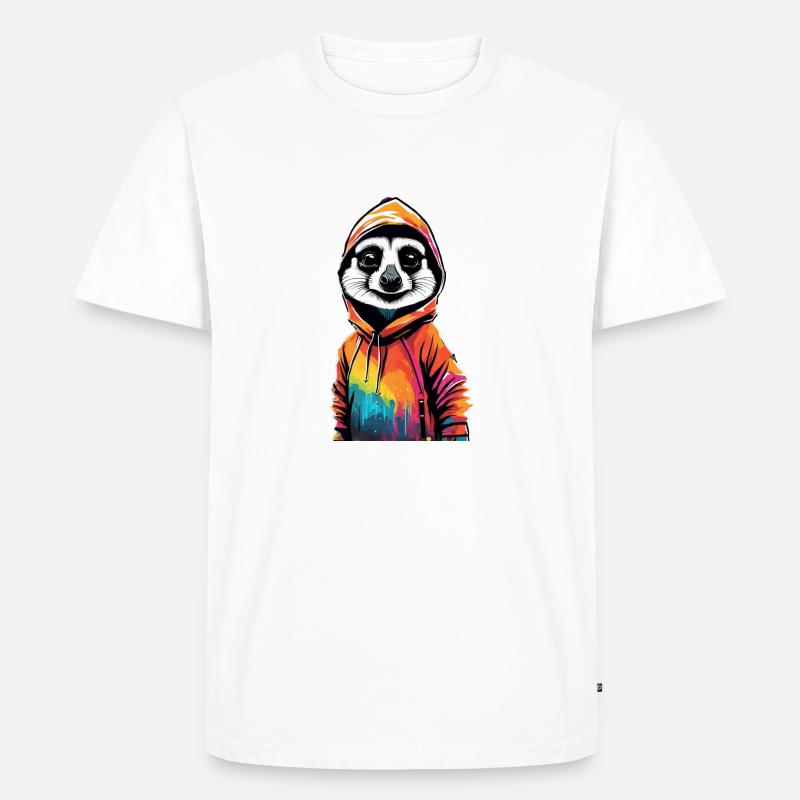 Cooles Erdmännchen - Männer Premium Bio T-Shirt - Weiß