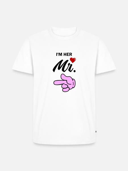 im her mr - Männer Premium Bio T-Shirt - Weiß