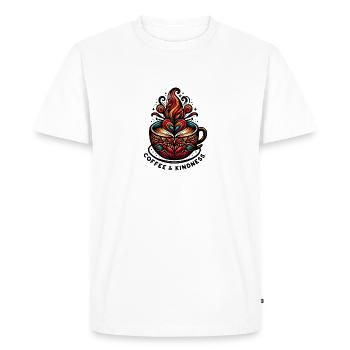 Café et gentillesse - T-shirt Premium bio Homme - blanc - Devant - Nico (187cm)