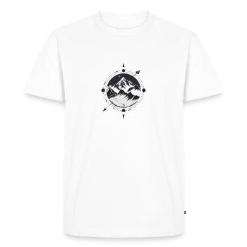 Compass with mountains for hiking - Men's Premium Organic T-Shirt - white - Front - Nico (187cm)