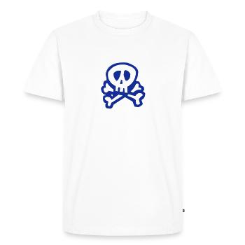 Cartoon crâne de pirate - T-shirt Premium bio Homme - blanc - Devant - Nico (187cm)