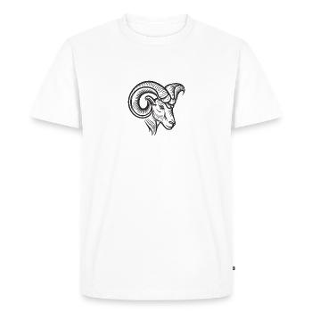Ram's head - Men's Premium Organic T-Shirt - white - Front - Nico (187cm)