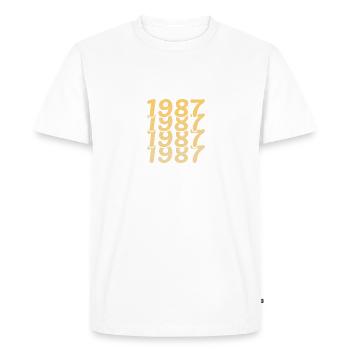1987 - T-shirt Premium bio Homme - blanc - Devant - Nico (187cm)