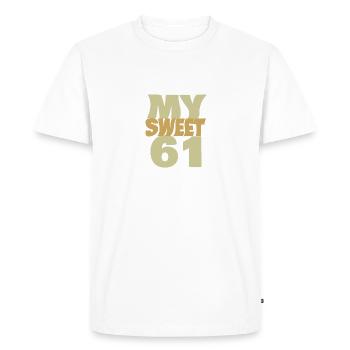 61 - Men's Premium Organic T-Shirt - white - Front - Nico (187cm)