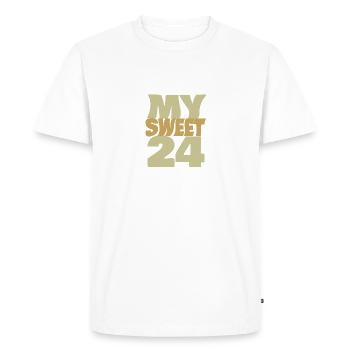 Birthday 24 - Men's Premium Organic T-Shirt - white - Front - Nico (187cm)