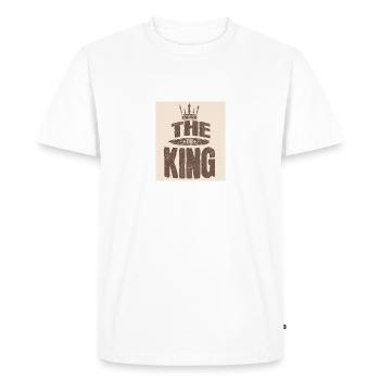 The King - Men's Premium Organic T-Shirt - white - Front - Nico (187cm)