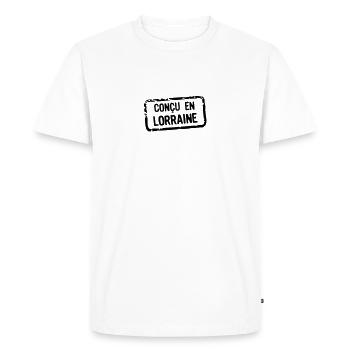 concu etiquette lorraine - T-shirt Premium bio Homme - blanc - Devant - Nico (187cm)