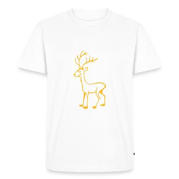 Line Hirsch - Men's Premium Organic T-Shirt - white - Front - Nico (187cm)