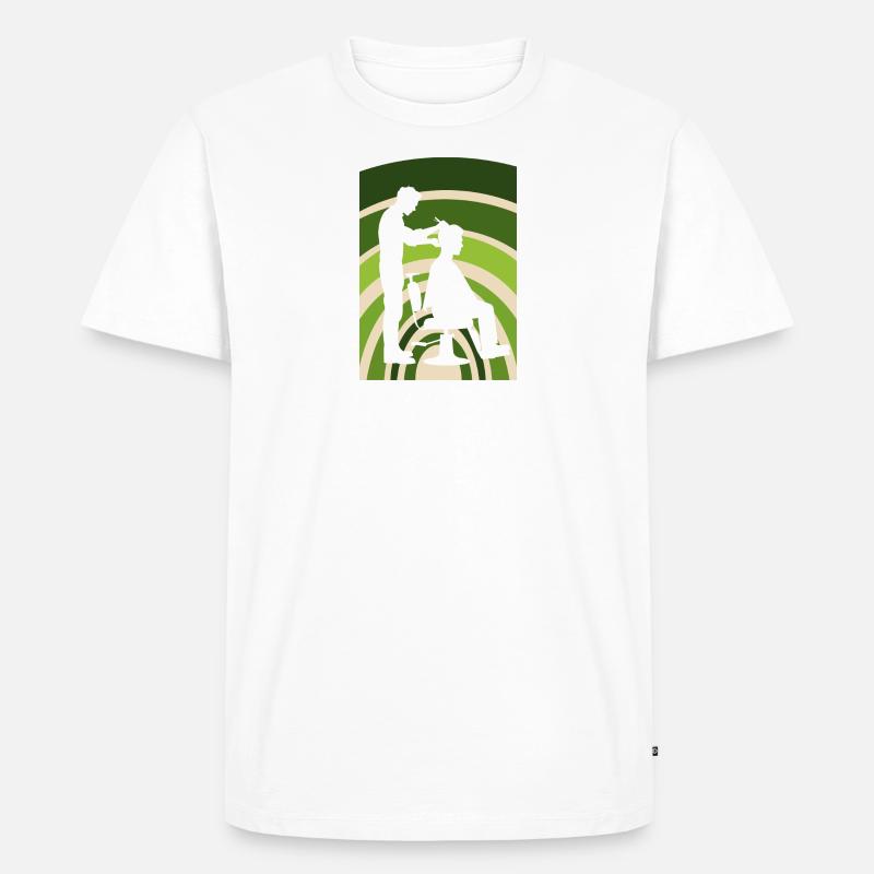 Coiffeur Coiffure Ciseaux - T-shirt Premium bio Homme - blanc