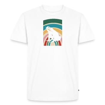 Amphibien grenouille - T-shirt Premium bio Homme - blanc - Devant - Nico (187cm)