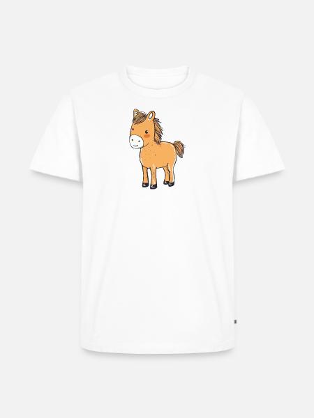 Pferd Hufe Reiter - Männer Premium Bio T-Shirt - Weiß