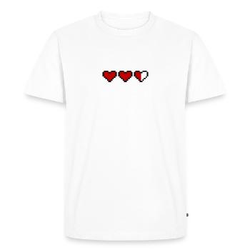 coeur coeur vie pixel gamer - T-shirt Premium bio Homme - blanc - Devant - Nico (187cm)