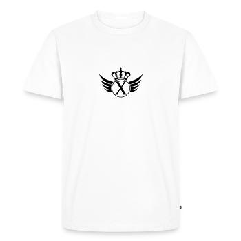 Letter X Blazon - T-shirt Premium bio Homme - blanc - Devant - Nico (187cm)