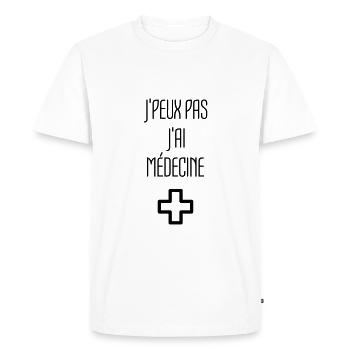 docteur / médecin / hôpital / médecine - T-shirt Premium bio Homme - blanc - Devant - Nico (187cm)