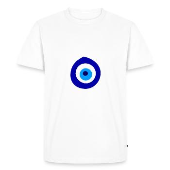 Evil Eye bleu - T-shirt Premium bio Homme - blanc - Devant - Nico (187cm)