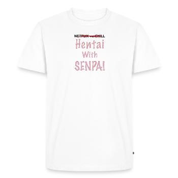 senpai2 - T-shirt Premium bio Homme - blanc - Devant - Nico (187cm)
