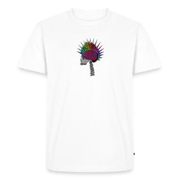 Natural intelligence Rainbow Skull - Men's Premium Organic T-Shirt - white - Front - Nico (187cm)