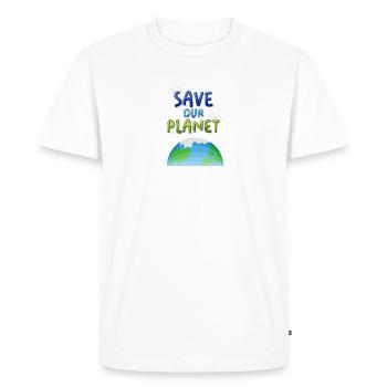 Sauvez notre planète - Notre Terre est un habitat - T-shirt Premium bio Homme - blanc - Devant - Nico (187cm)