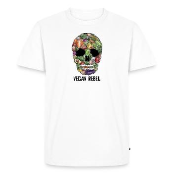 végétalien Rebel - T-shirt Premium bio Homme - blanc - Devant - Nico (187cm)