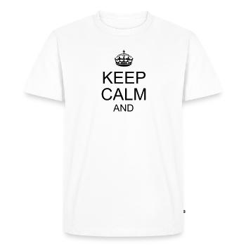 Reste calme et ton texte - T-shirt Premium bio Homme - blanc - Devant - Nico (187cm)