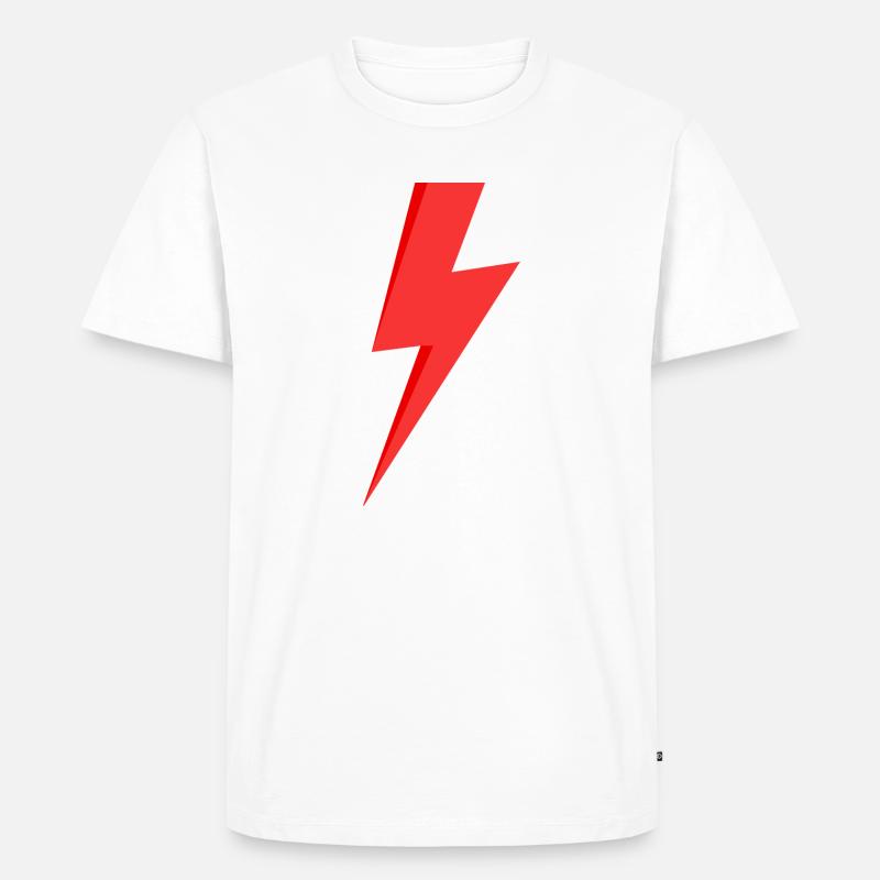 Red Lightning - Men's Premium Organic T-Shirt - white