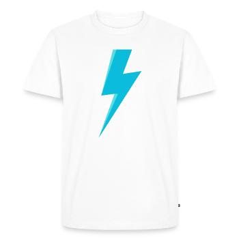 Eclair bleu - T-shirt Premium bio Homme - blanc - Devant - Nico (187cm)