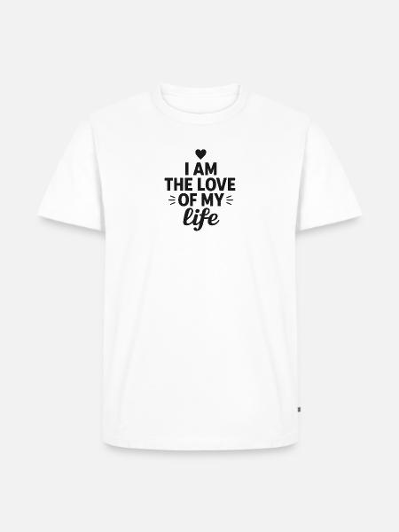 Ich bin die Liebe meines Lebens - Männer Premium Bio T-Shirt - Weiß