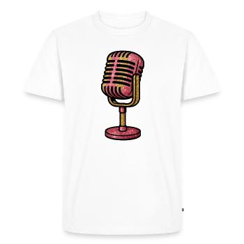 Glitter Microphone Retro Pink Gold - Men's Premium Organic T-Shirt - white - Front - Nico (187cm)
