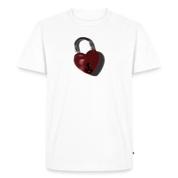 Heart lock motif - Men's Premium Organic T-Shirt - white - Front - Nico (187cm)