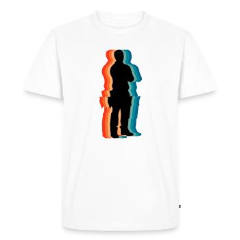 Retro Carpenter Silhouette Vintage Woodworker - Men's Premium Organic T-Shirt - white - Front - Nico (187cm)