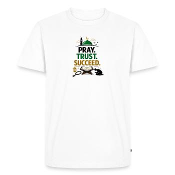 Message religieux musulman, foi et réussite - T-shirt Premium bio Homme - blanc - Devant - Nico (187cm)