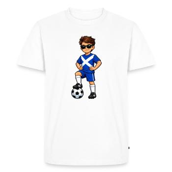 Soccer Boy Scotland Fan Scottish Flag - Men's Premium Organic T-Shirt - white - Front - Nico (187cm)