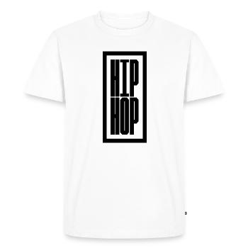 Hip Hop : logo simple et audacieux - T-shirt Premium bio Homme - blanc - Devant - Nico (187cm)