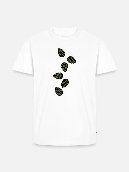 Tannenzapfen Symbol - Männer Premium Bio T-Shirt - Weiß