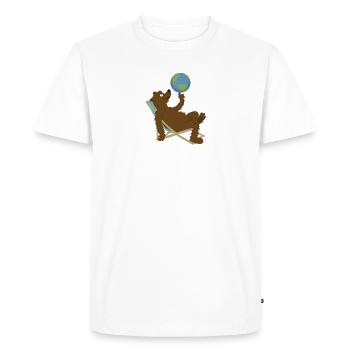 Ours dans un transat - T-shirt Premium bio Homme - blanc - Devant - Nico (187cm)