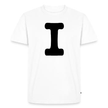 i - Men's Premium Organic T-Shirt - white - Front - Nico (187cm)