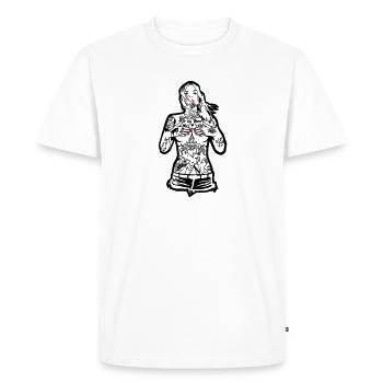 Fille de tatouage - Pour le capot Karlsruhe - pour - T-shirt Premium bio Homme - blanc - Devant - Nico (187cm)