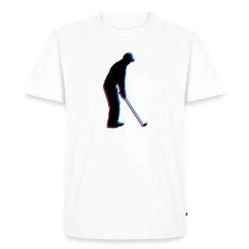 3D Silhouette Golf - Men's Premium Organic T-Shirt - white - Front - Nico (187cm)