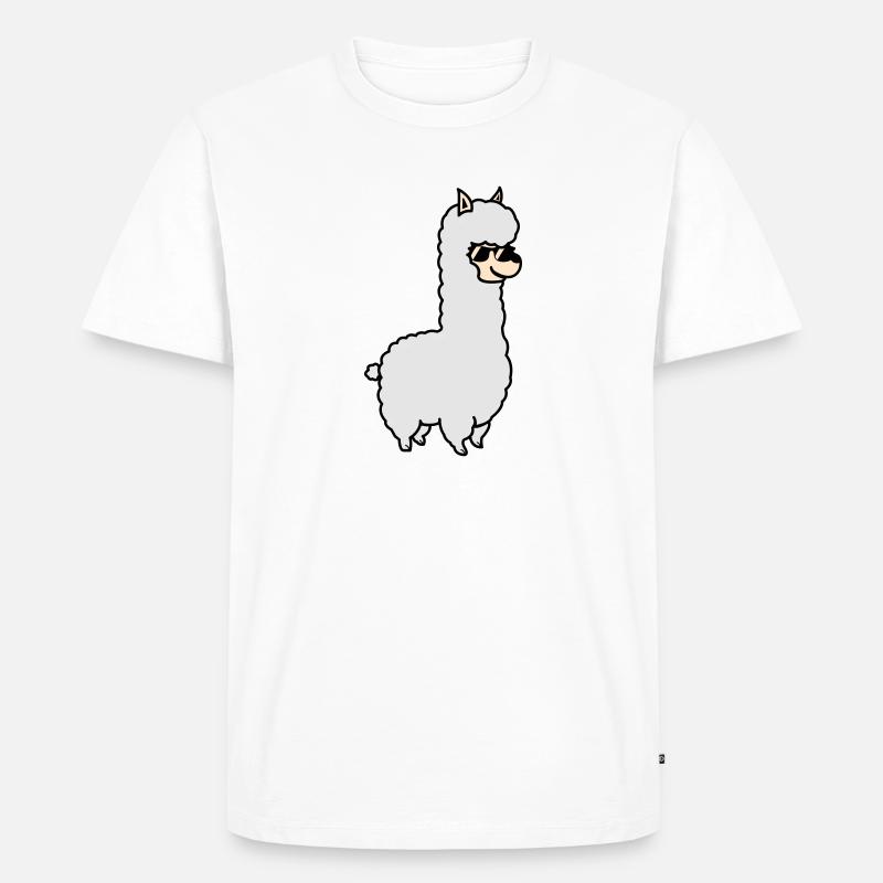 Alpaca Cool - Männer Premium Bio T-Shirt - Weiß