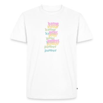 Motivation disant connaître votre force rétro coloré - T-shirt Premium bio Homme - blanc - Devant - Nico (187cm)