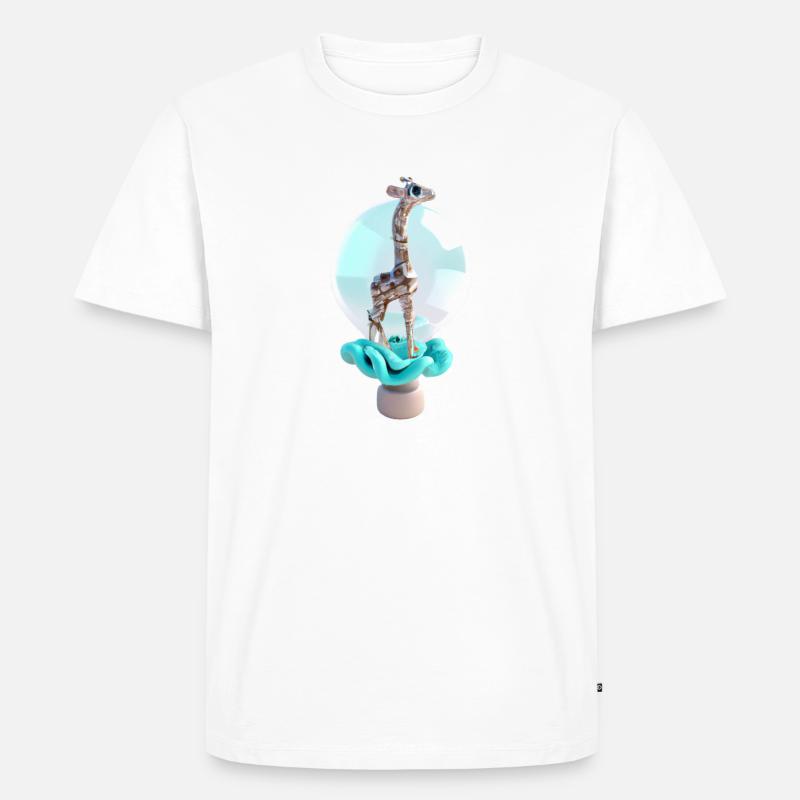 Design Giraffe - Männer Premium Bio T-Shirt - Weiß