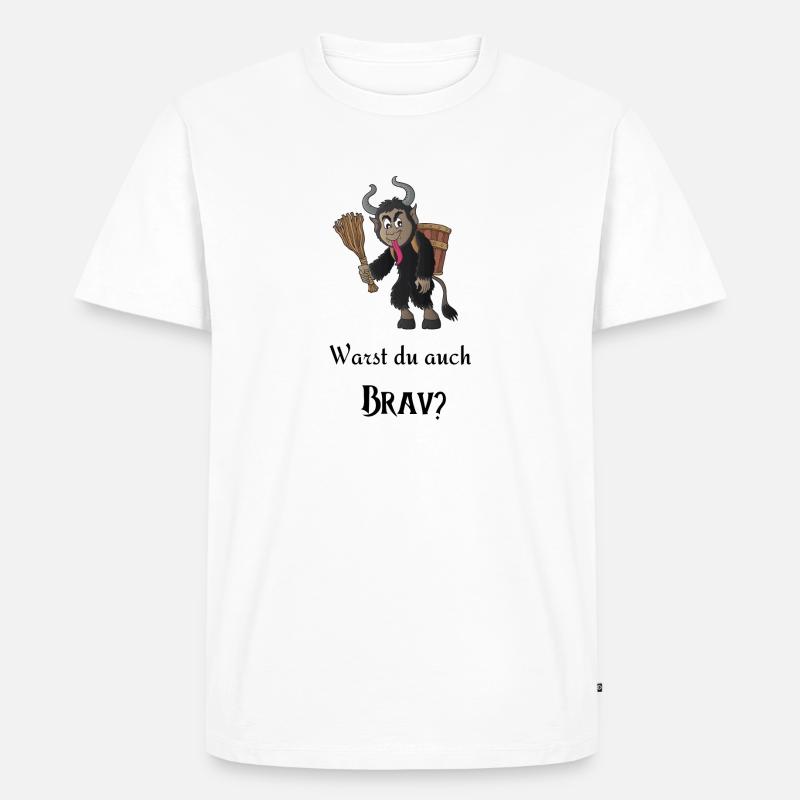Warst du auch Brav? - Männer Premium Bio T-Shirt - Weiß