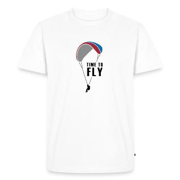 Temps de vol / Parapente - T-shirt Premium bio Homme - blanc - Devant - Nico (187cm)