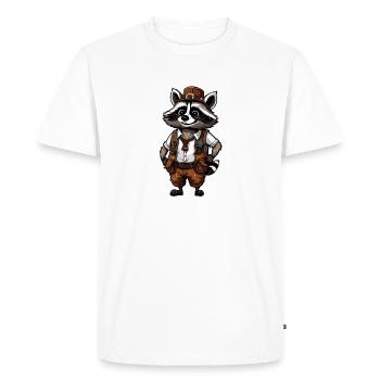 Lederhosen / Animal / Traditional costume / Tradition / Raccoon - Men's Premium Organic T-Shirt - white - Front - Nico (187cm)