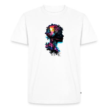 Silhouette / Forest / Portrait / Trees / Person - Men's Premium Organic T-Shirt - white - Front - Nico (187cm)